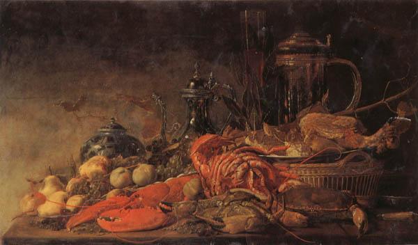 Frans Ryckhals Fruit and Lobster on a Table oil painting image